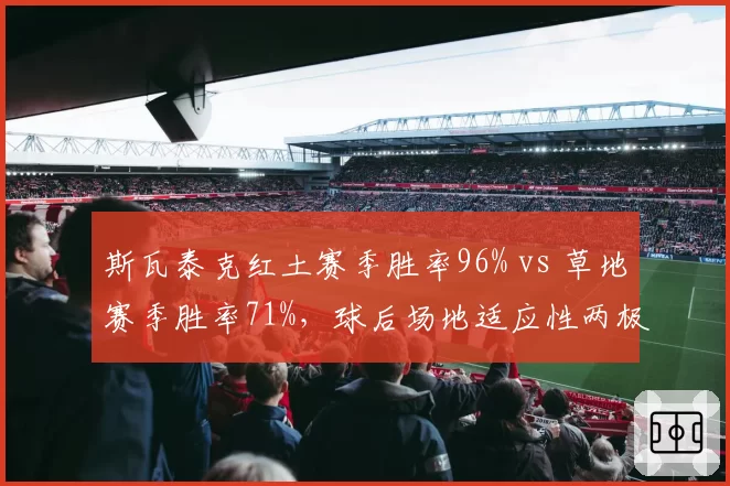 斯瓦泰克红土赛季胜率96% vs 草地赛季胜率71%，球后场地适应性两极分化